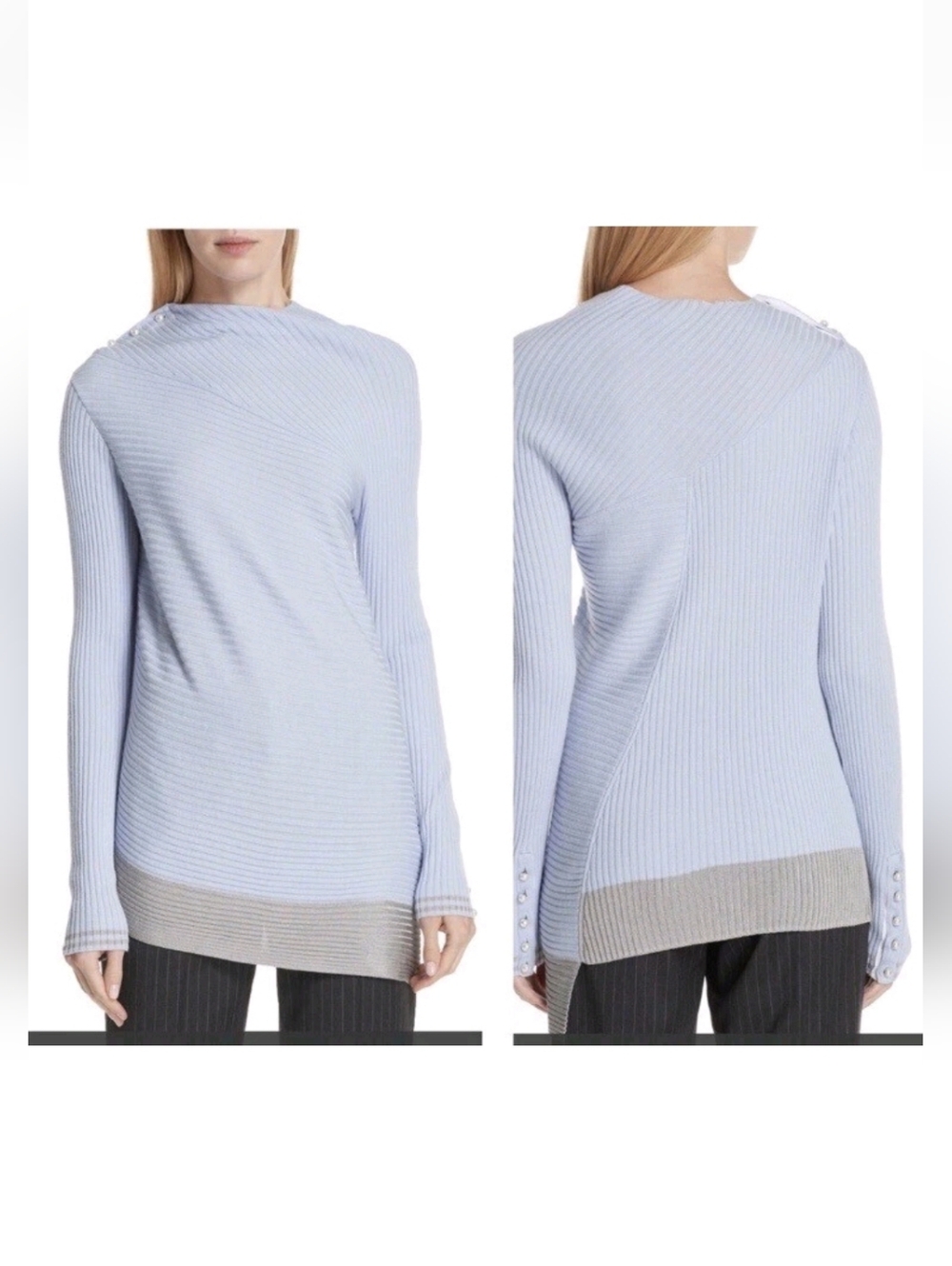 Rag and Bone Reanna Asymmetrical Fine Merino Wool Sweater Size Medium